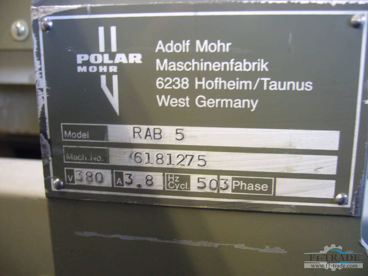 Polar RAB 5 - Tryckmaskin: bild 4 Polar RAB 5 - Tryckmaskin: bild 4