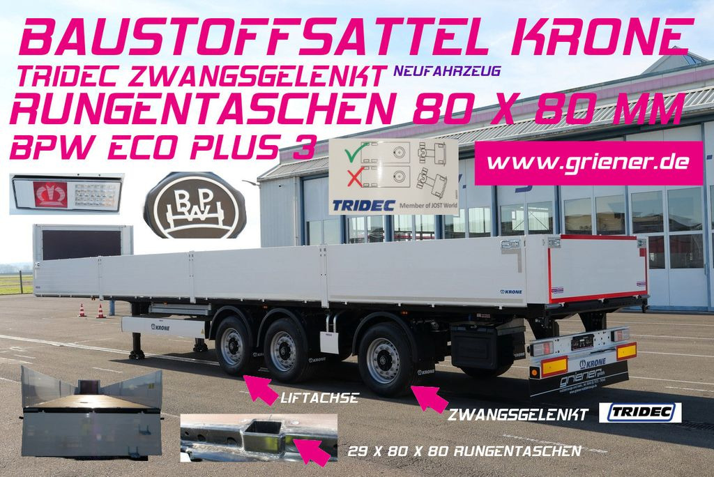 Krone SDP 27/BAUSTOFF/TRIDEC/BPW/RUNGENTASCHEN LIFT - Flaktrailer: bild 1 Krone SDP 27/BAUSTOFF/TRIDEC/BPW/RUNGENTASCHEN LIFT - Flaktrailer: bild 1