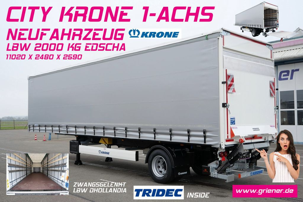 Krone SEP 10 CITY GARDINE KRONE 1-achs TRIDEC LBW Krone SEP 10 CITY GARDINE KRONE 1-achs TRIDEC LBW - Kapelltrailer: bild 1 Krone SEP 10 CITY GARDINE KRONE 1-achs TRIDEC LBW Krone SEP 10 CITY GARDINE KRONE 1-achs TRIDEC LBW - Kapelltrailer: bild 1