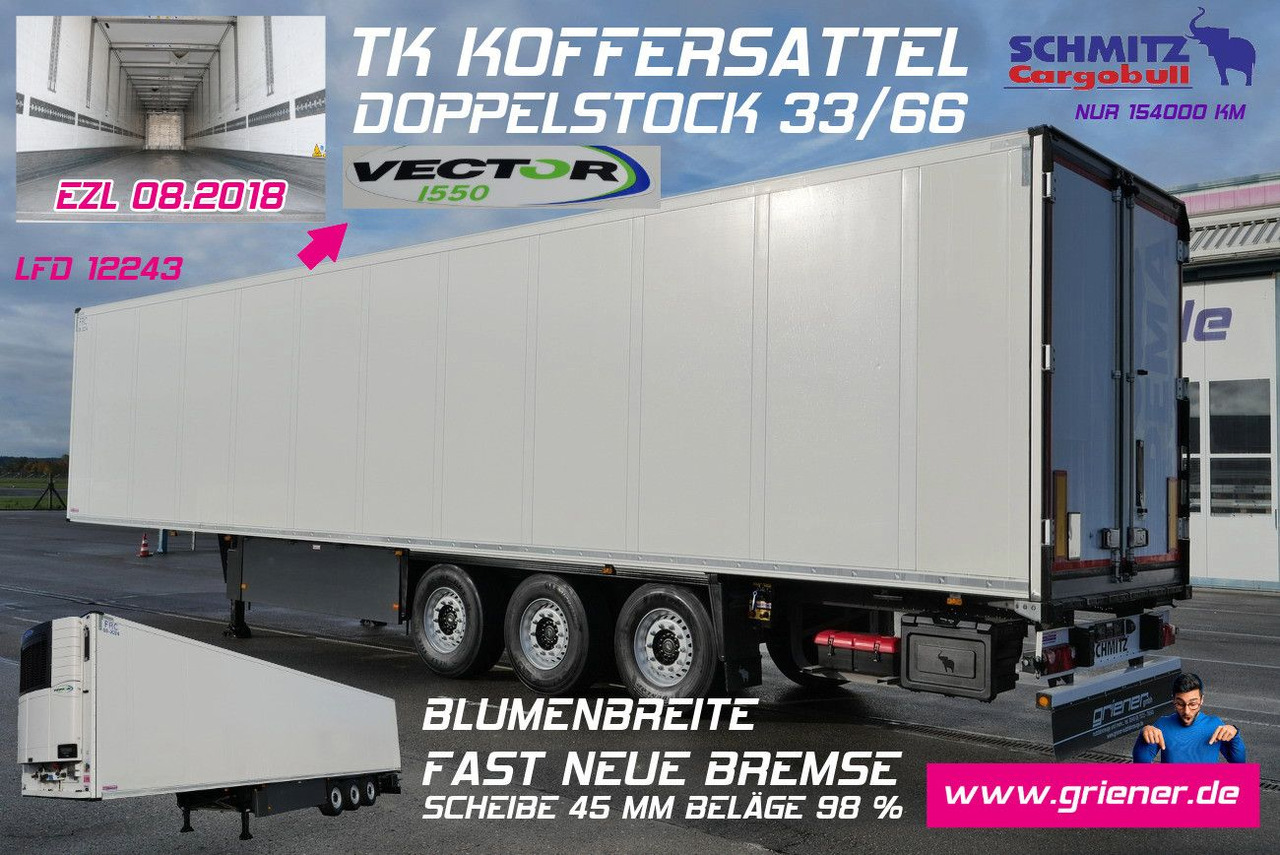 Schmitz Cargobull SKO 24/CARRIER 1550 VECTOR /DOPPELSTOCK /BLUMEN/ - Kyl/ Frys semitrailer: bild 1 Schmitz Cargobull SKO 24/CARRIER 1550 VECTOR /DOPPELSTOCK /BLUMEN/ - Kyl/ Frys semitrailer: bild 1
