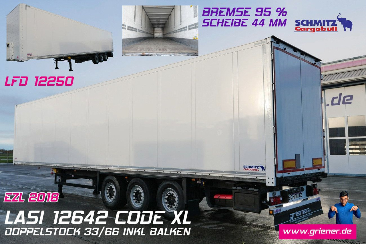 Schmitz Cargobull SKO 24/DOPPELSTOCK /  ZURRLEISTE / LASI 12642 XL - Skåp semitrailer: bild 1 Schmitz Cargobull SKO 24/DOPPELSTOCK /  ZURRLEISTE / LASI 12642 XL - Skåp semitrailer: bild 1