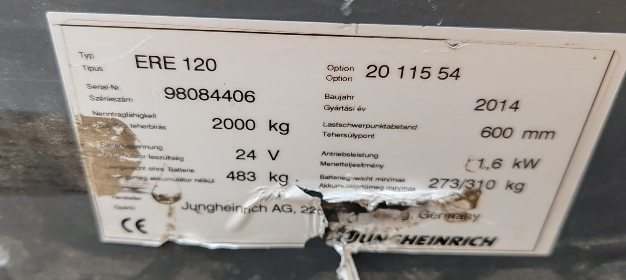 Jungheinrich ERE120 batt2020y - Låglyftar: bild 5 Jungheinrich ERE120 batt2020y - Låglyftar: bild 5