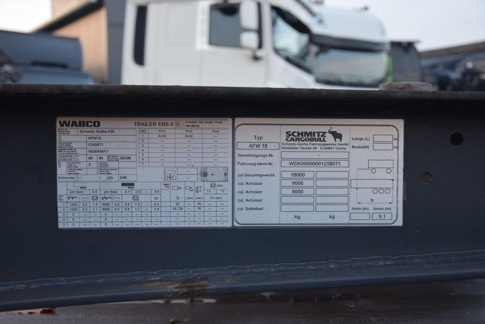 Containersläp/ Växelflaksläp Schmitz Cargobull  AFW 18 L20 Maxi SAF Achsen 2 X Palettenkasten: bild 9