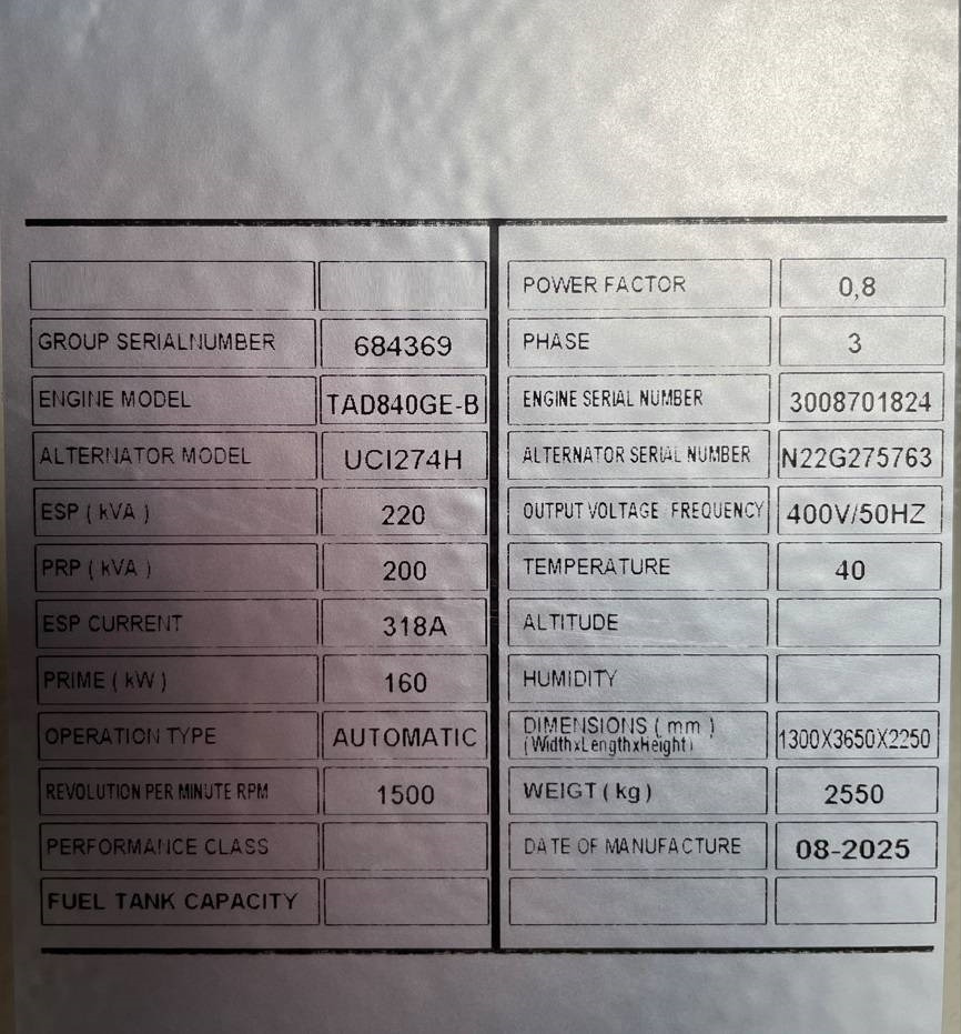 Ny Elgenerator Volvo TAD840GE - 220 kVA Generator - DPX-18875: bild 6 Ny Elgenerator Volvo TAD840GE - 220 kVA Generator - DPX-18875: bild 6