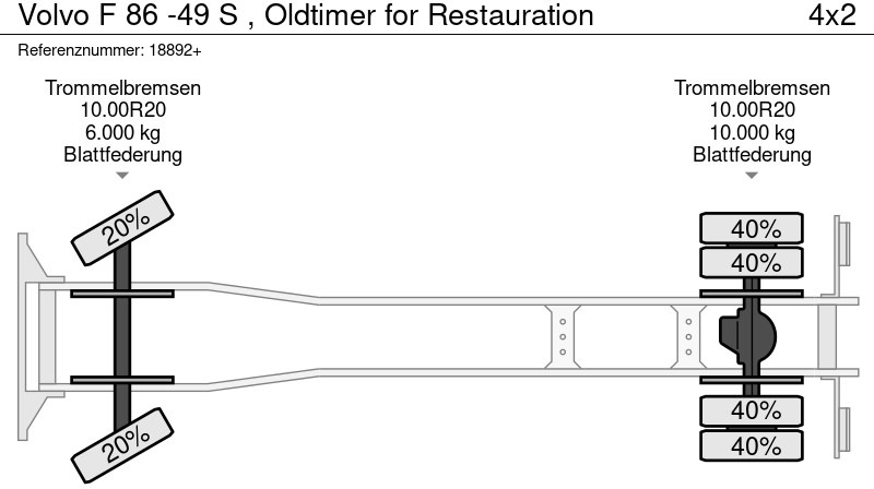 Chassi lastbil Volvo F 86 -49 S , Oldtimer for Restauration: bild 17