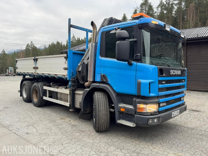 1997 Scania P124 400 kranbil med 3-veis tipp og klype - Kranbil: bild 4 1997 Scania P124 400 kranbil med 3-veis tipp og klype - Kranbil: bild 4