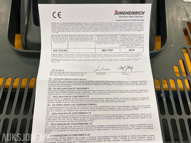 Materialhanteringsutrustning 2016 Jungheinrich ECE 310 HP: bild 9 Materialhanteringsutrustning 2016 Jungheinrich ECE 310 HP: bild 9