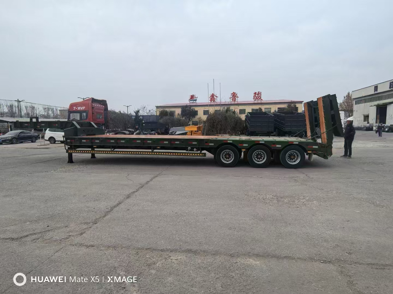 Ny Låg lastare semitrailer ZHICHENG Semi Flat Bed New or Used Low Bed in Length 8m,10,12m, 14m, 16m: bild 17