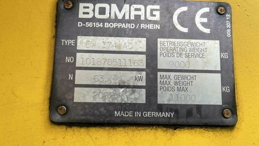 Bomag BW174 AD - Asfaltvält: bild 1 Bomag BW174 AD - Asfaltvält: bild 1