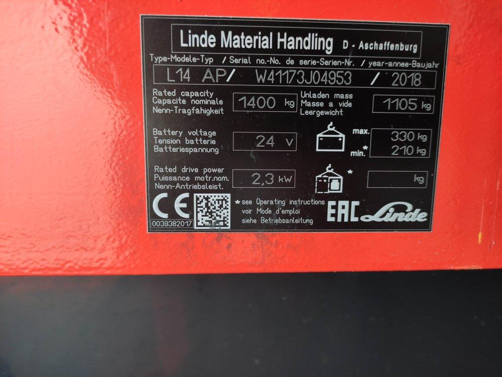 Linde L14-APi-1173 - Staplare: bild 5 Linde L14-APi-1173 - Staplare: bild 5