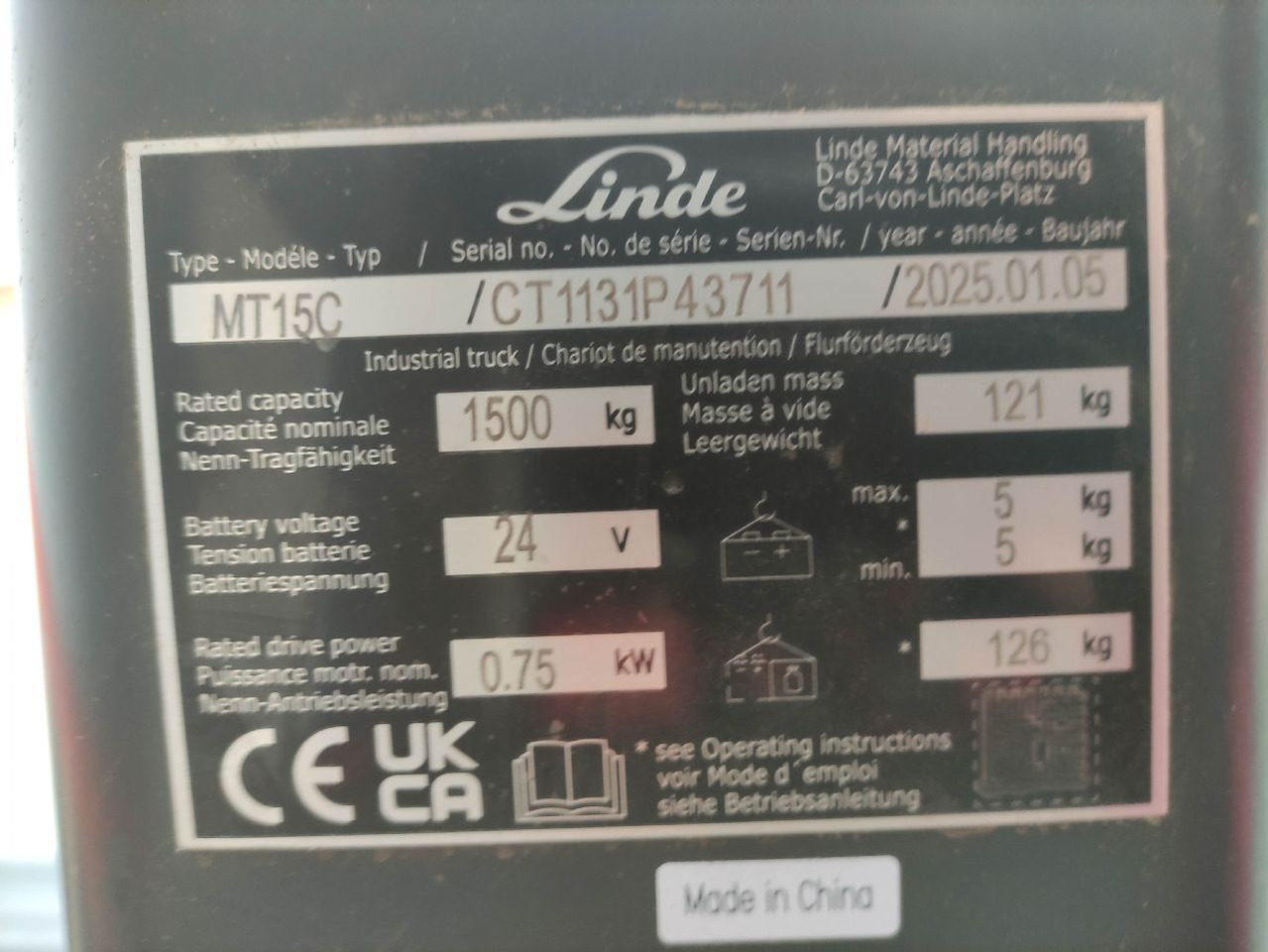 Linde MT15C - Låglyftar: bild 5 Linde MT15C - Låglyftar: bild 5