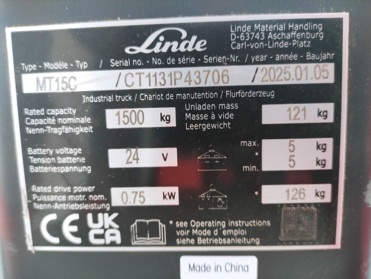 Linde MT15C - Låglyftar: bild 5 Linde MT15C - Låglyftar: bild 5