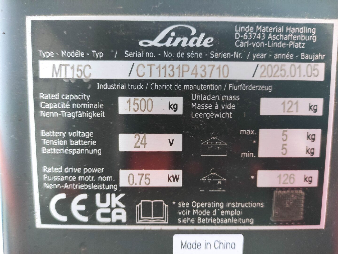 Linde MT15C - Låglyftar: bild 5 Linde MT15C - Låglyftar: bild 5