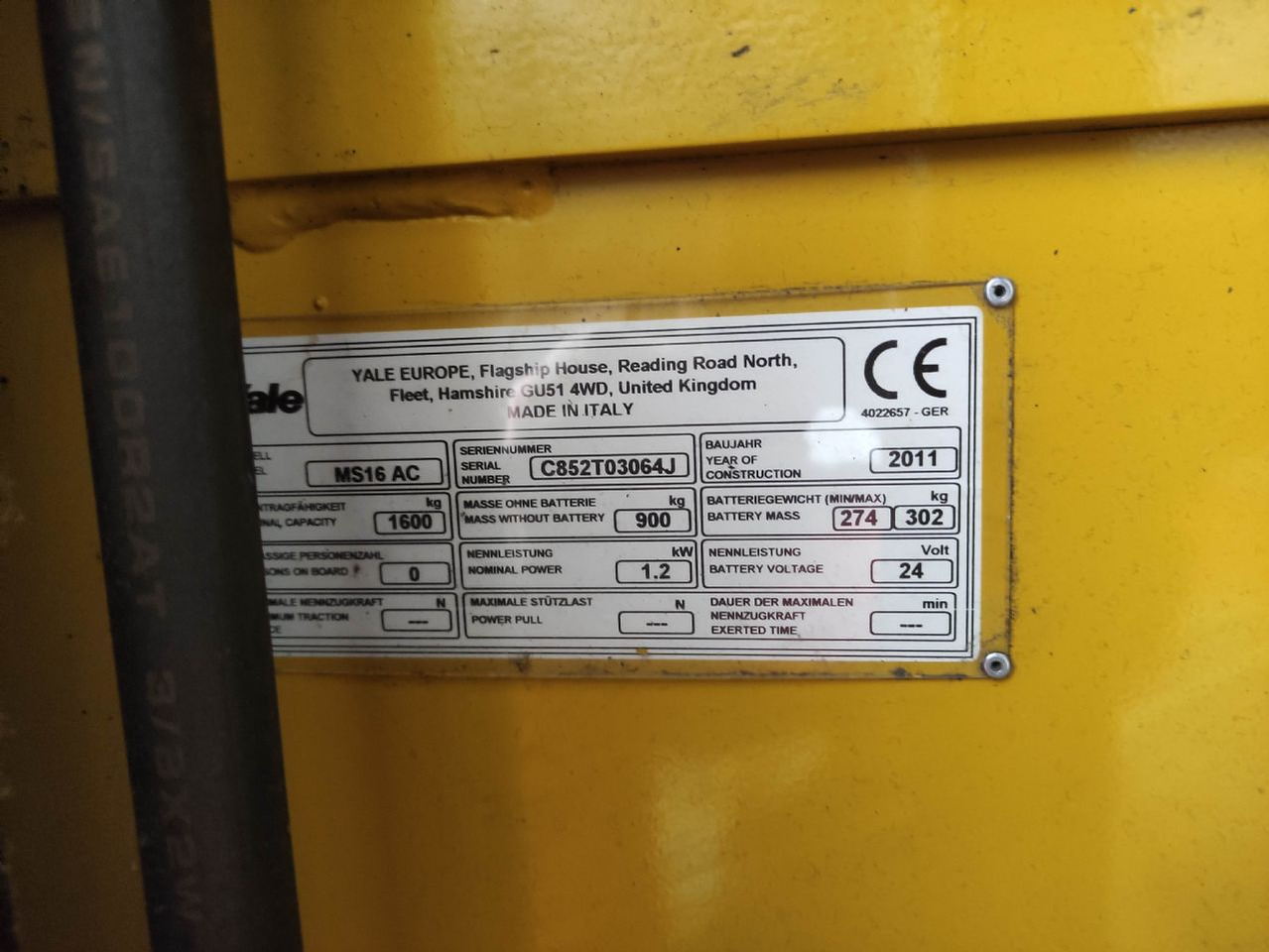 Yale MS16AC - Staplare: bild 5 Yale MS16AC - Staplare: bild 5