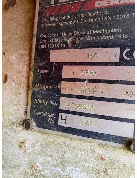 Terex Demag 160t hook block 5-sheave CC2800 / TC2800 - Lastbilskran för Byggmaskiner: bild 5 Terex Demag 160t hook block 5-sheave CC2800 / TC2800 - Lastbilskran för Byggmaskiner: bild 5