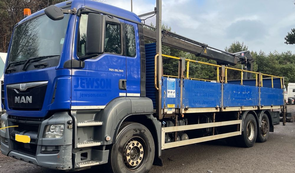 MAN Man tgs 26.320 6x2 hds hmf 1420k-rc euro6 platforma skrzynia - Flakbil: bild 1 MAN Man tgs 26.320 6x2 hds hmf 1420k-rc euro6 platforma skrzynia - Flakbil: bild 1