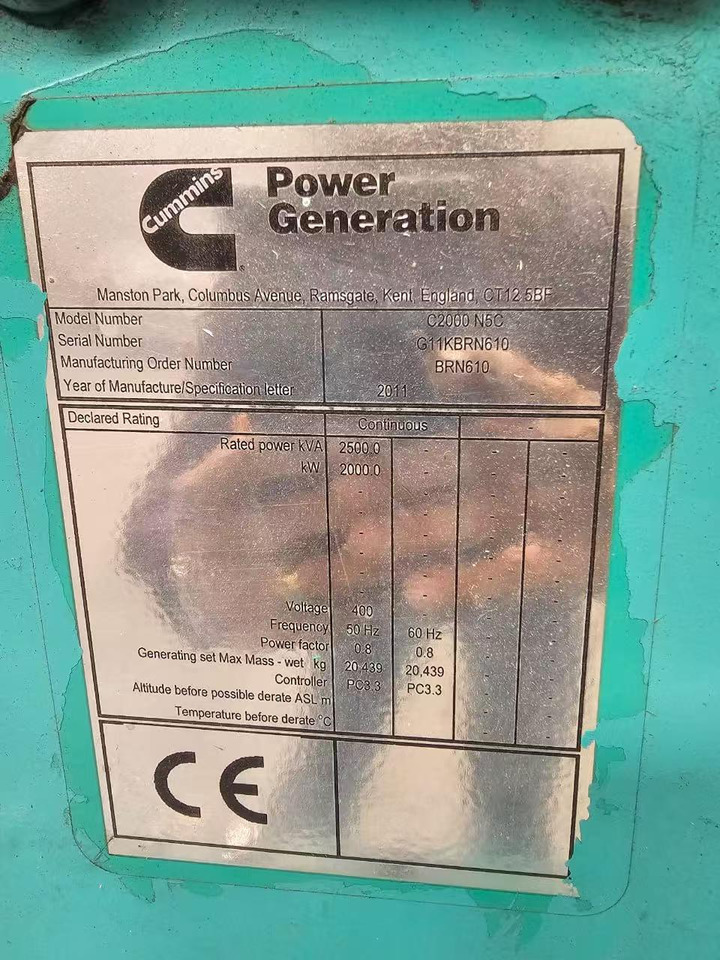 CUMMINS QSV91-G3 - Elgenerator: bild 1 CUMMINS QSV91-G3 - Elgenerator: bild 1