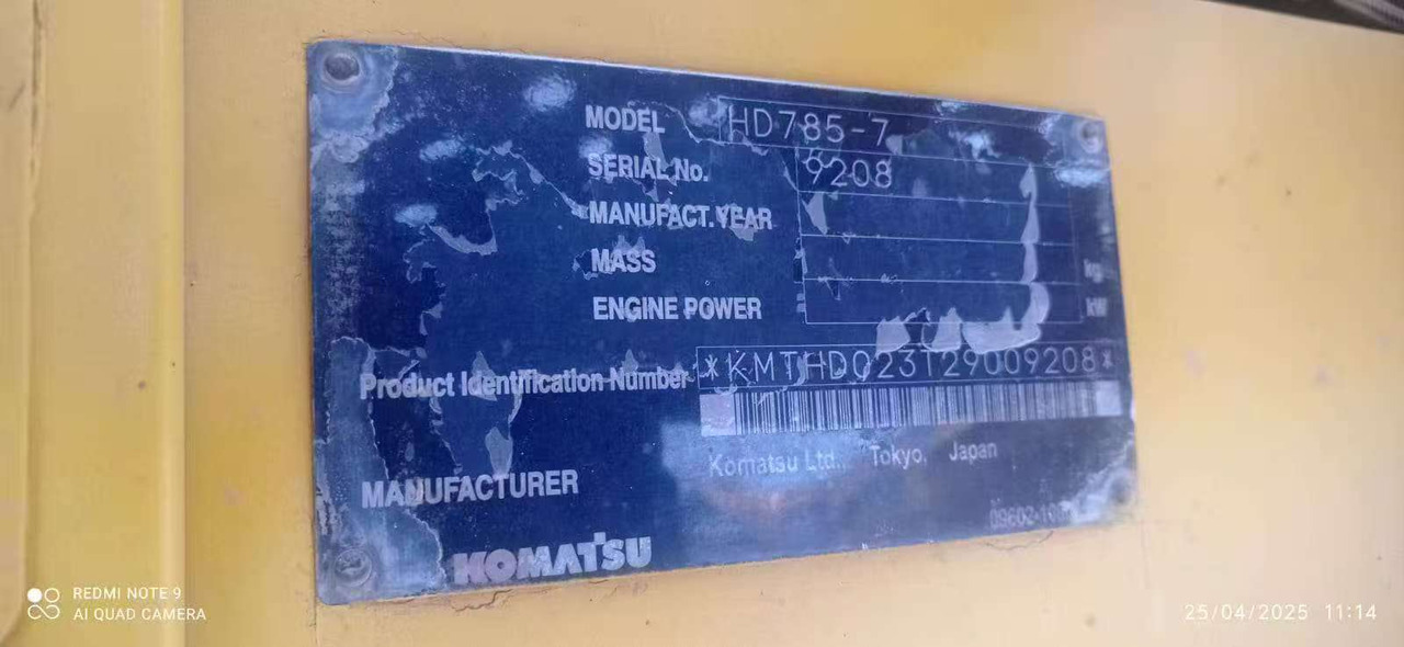 KOMATSU HD785-7 - Terränggående truck: bild 1 KOMATSU HD785-7 - Terränggående truck: bild 1