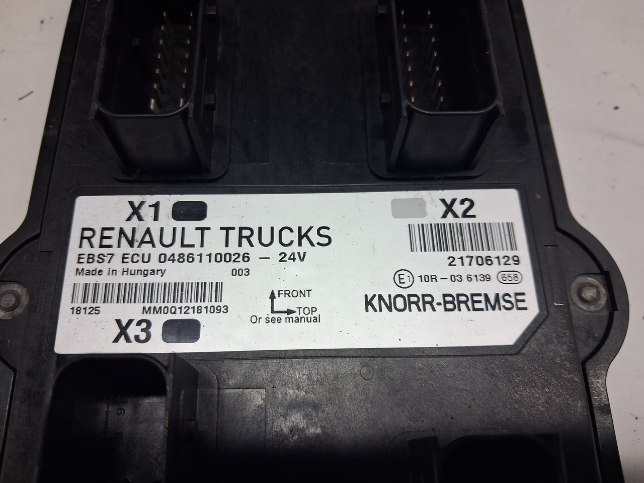 KNORR-BREMSE STEROWNIK MODUŁ EBS7 6x2 RENAULT GAMA T C K 21706129 - Elektriskt system för Lastbil: bild 4 KNORR-BREMSE STEROWNIK MODUŁ EBS7 6x2 RENAULT GAMA T C K 21706129 - Elektriskt system för Lastbil: bild 4