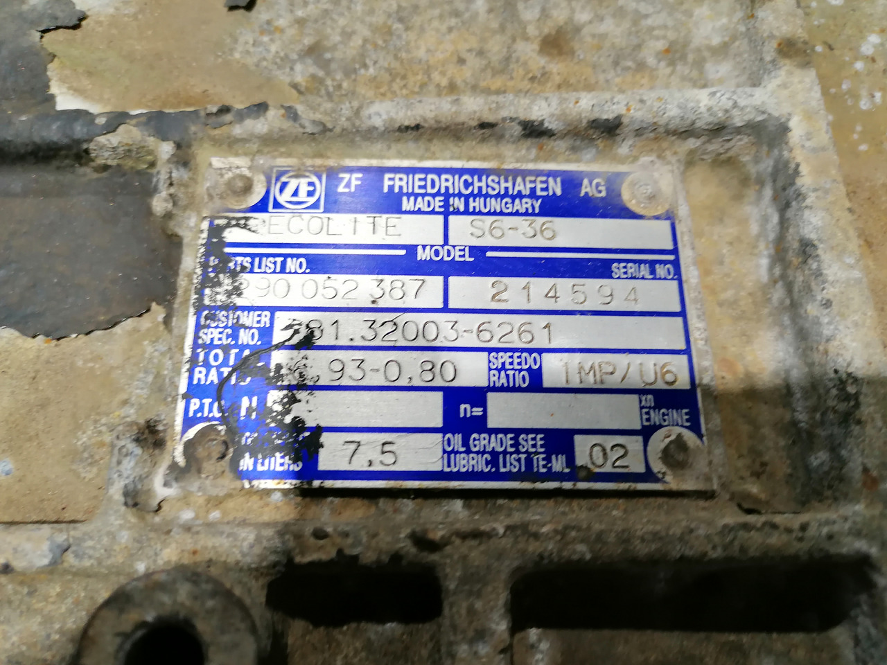 ZF ECOLITE S6-36 - Växellåda: bild 5 ZF ECOLITE S6-36 - Växellåda: bild 5