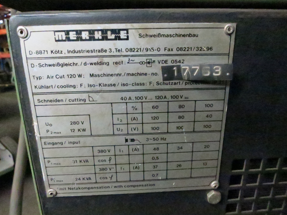 Merkle Air Cut 120W - Svetsutrustning: bild 3 Merkle Air Cut 120W - Svetsutrustning: bild 3