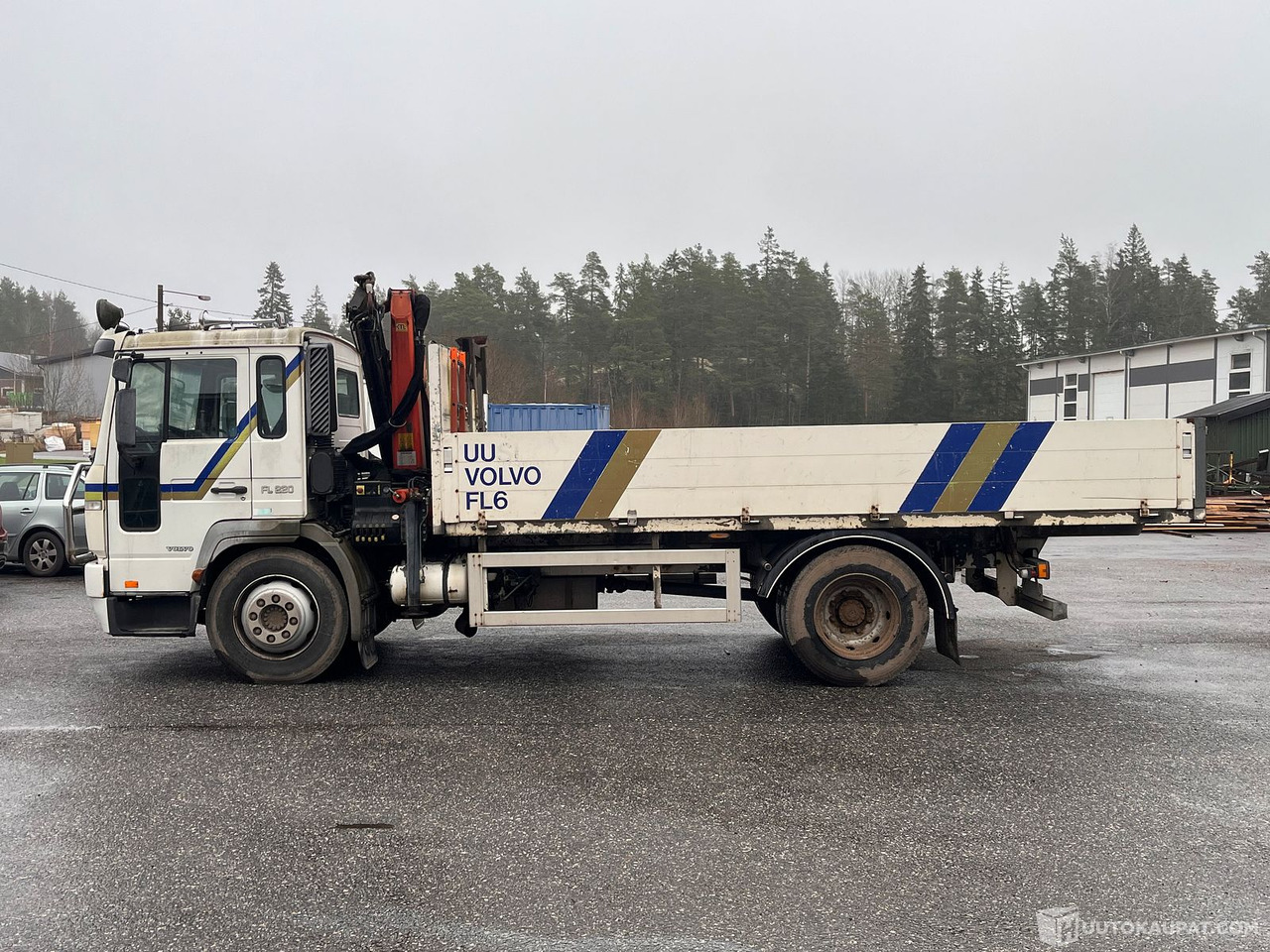 Volvo FL612-FL6H-42R/400, kuorma-auto nosturilla, 2001, Rusko - Flakbil, Kranbil: bild 5 Volvo FL612-FL6H-42R/400, kuorma-auto nosturilla, 2001, Rusko - Flakbil, Kranbil: bild 5