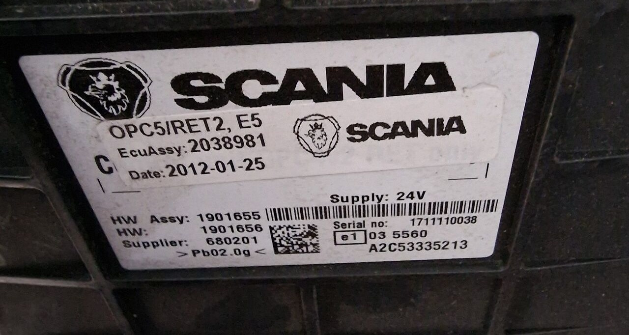 Scania Sterownik Moduł Skrzyni Retardera OPC 5 R 20389811901655 Scania OPC 5 Scania R 20389811901655 truck - Kontrollenhet för Lastbil: bild 1 Scania Sterownik Moduł Skrzyni Retardera OPC 5 R 20389811901655 Scania OPC 5 Scania R 20389811901655 truck - Kontrollenhet för Lastbil: bild 1