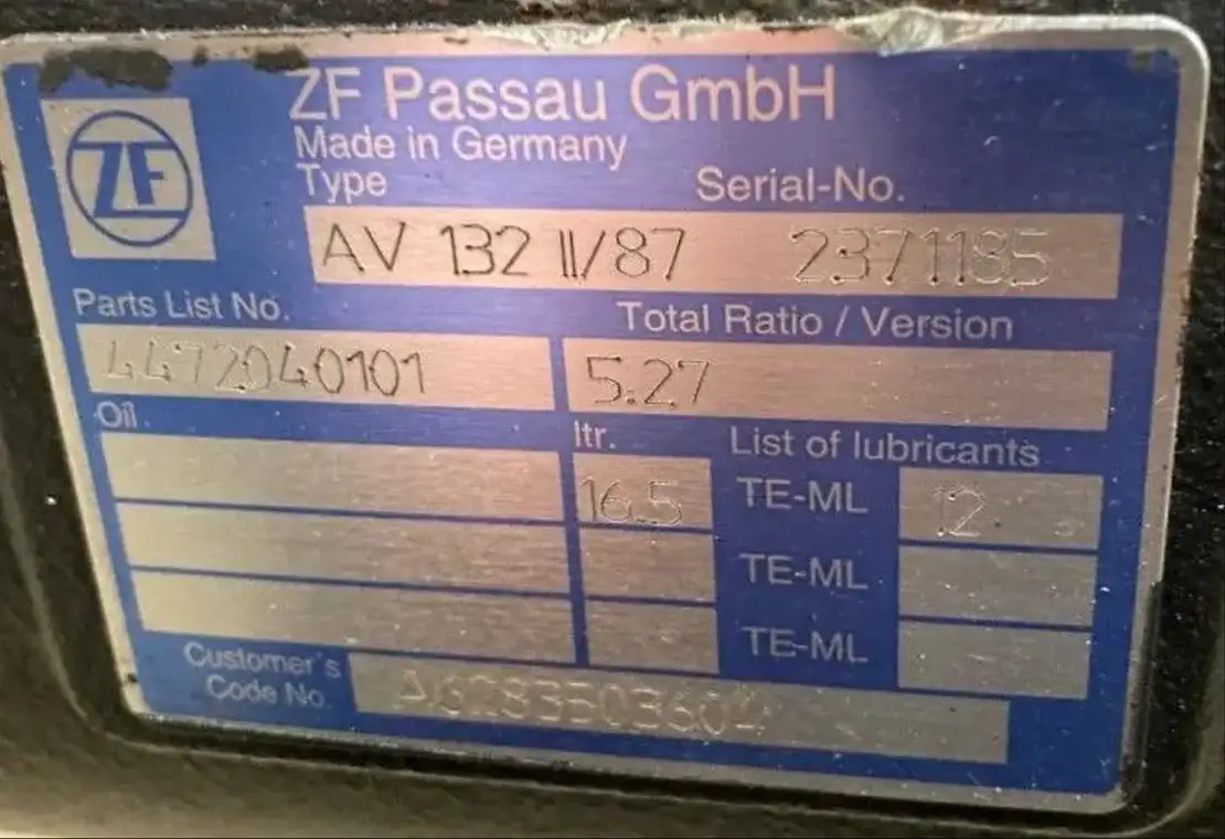 ZF Hinterachse ZF AV 132 II/87 4472040101 5,27 Citaro C2 A6283503604 - Bakaxel för Buss: bild 3 ZF Hinterachse ZF AV 132 II/87 4472040101 5,27 Citaro C2 A6283503604 - Bakaxel för Buss: bild 3