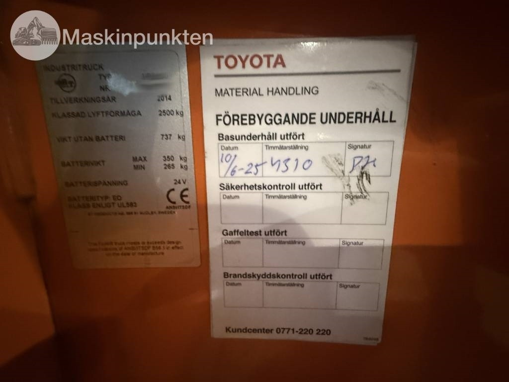 Eltruck Toyota BT LPE 250: bild 7 Eltruck Toyota BT LPE 250: bild 7