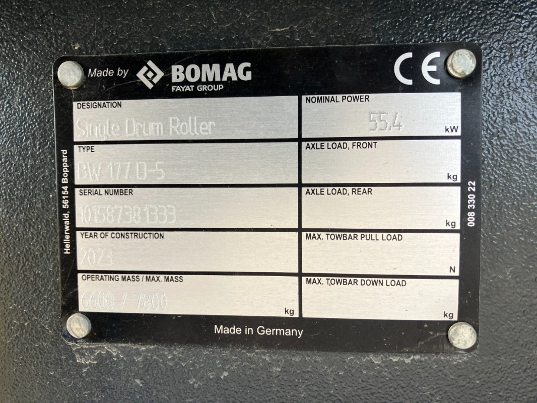 BOMAG DE BW 177 D-5 Stage V/Tier 4f - Vält: bild 2 BOMAG DE BW 177 D-5 Stage V/Tier 4f - Vält: bild 2