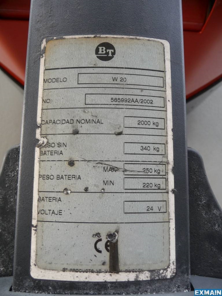 BT W 20 - Låglyftar: bild 5 BT W 20 - Låglyftar: bild 5