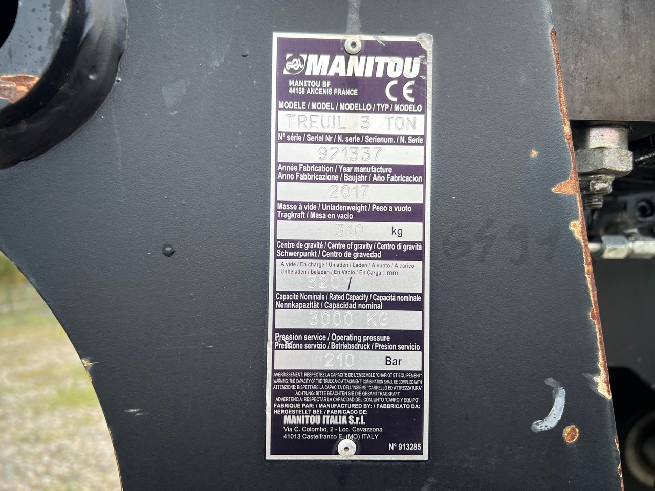 MANITOU TREUIL / WINCH 3 TON MANITOU 921337 - Teleskoplastar: bild 3 MANITOU TREUIL / WINCH 3 TON MANITOU 921337 - Teleskoplastar: bild 3