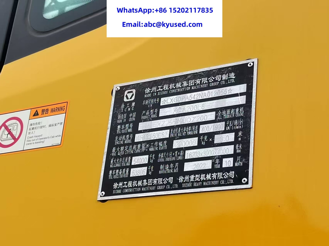 Allterrängkran XCMG XCA200 XCA220 XCA300 XCA350 200TON 220T 300T 350T All terrain crane: bild 8