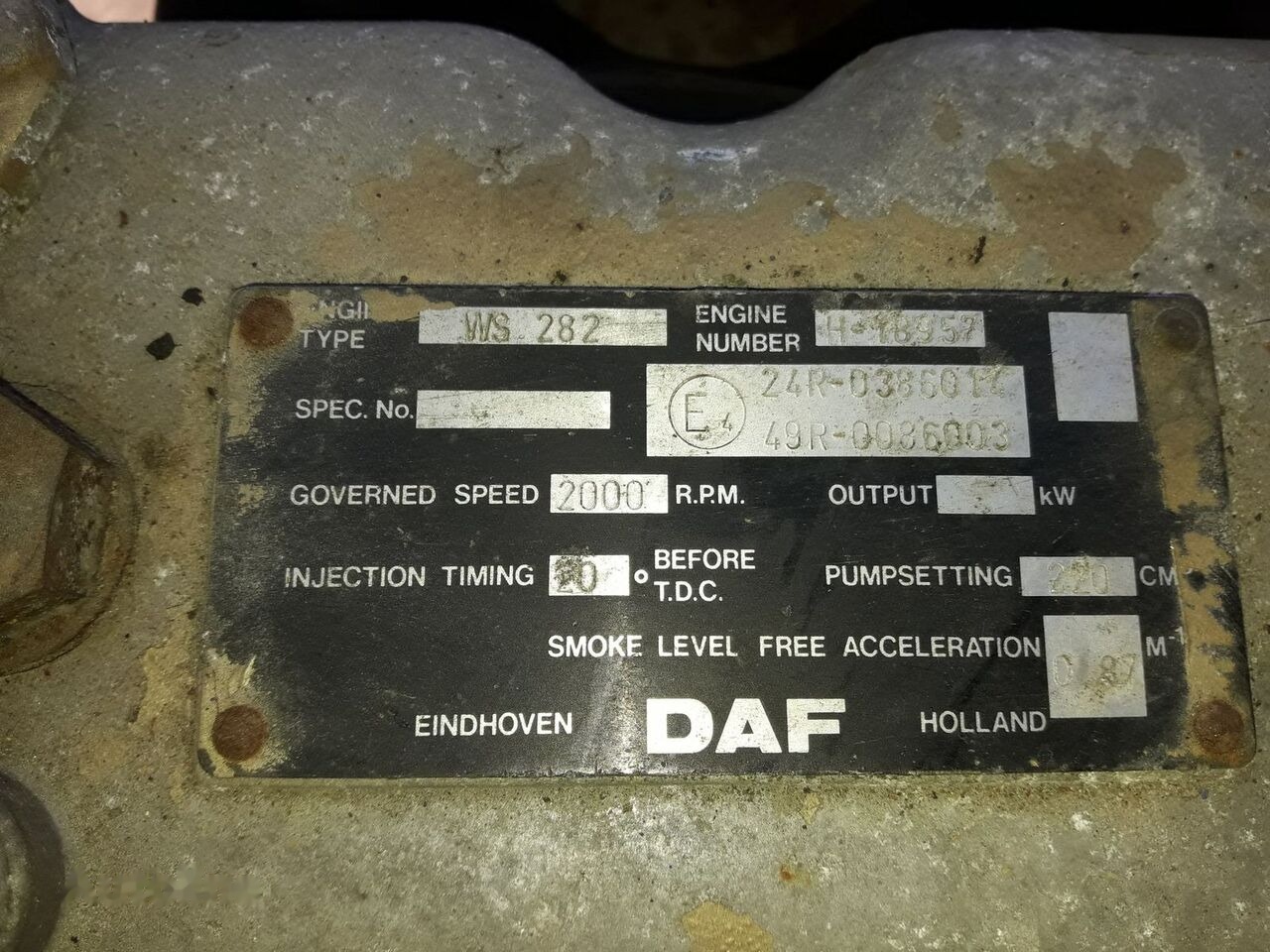 Motor för Lastbil DAF 1160 ATI WS282 350 DAF: bild 6 Motor för Lastbil DAF 1160 ATI WS282 350 DAF: bild 6