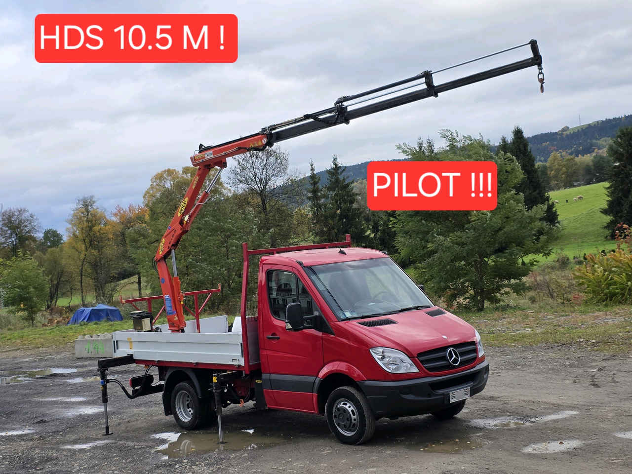 Mercedes-Benz Sprinter 418 CDI Skrzynia +HDS 10.5 M +Pilot ! 87000km ! - Transportbil med flak: bild 1 Mercedes-Benz Sprinter 418 CDI Skrzynia +HDS 10.5 M +Pilot ! 87000km ! - Transportbil med flak: bild 1