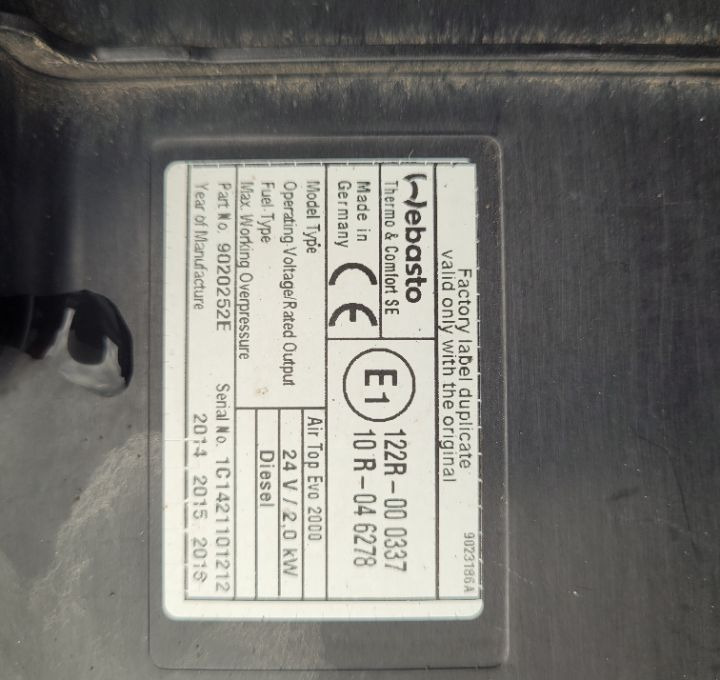 WEBASTO RENAULT RANGE T ORYGINAL - Värme/ Ventilation för Lastbil: bild 2 WEBASTO RENAULT RANGE T ORYGINAL - Värme/ Ventilation för Lastbil: bild 2