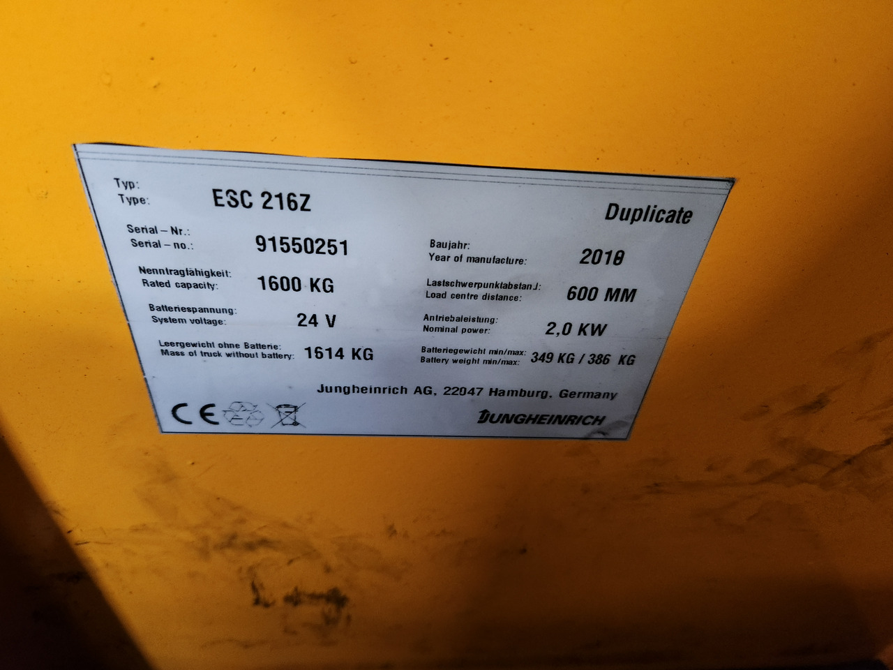 JUNGHEINRICH ESC 216z - Lagerutrustning: bild 2 JUNGHEINRICH ESC 216z - Lagerutrustning: bild 2