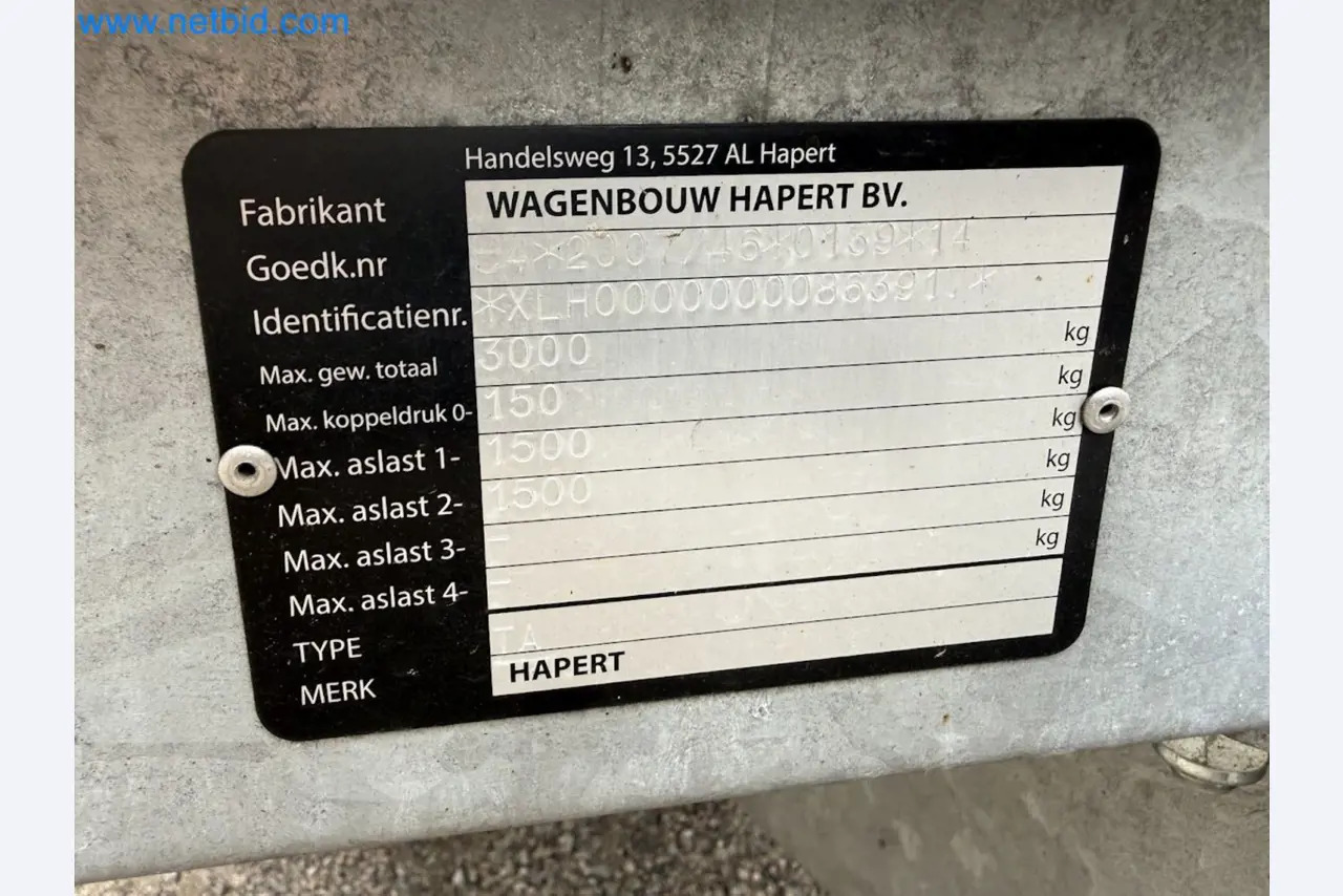 Hapert SAPPHIRE TA/C39B/302 - Släp: bild 2 Hapert SAPPHIRE TA/C39B/302 - Släp: bild 2