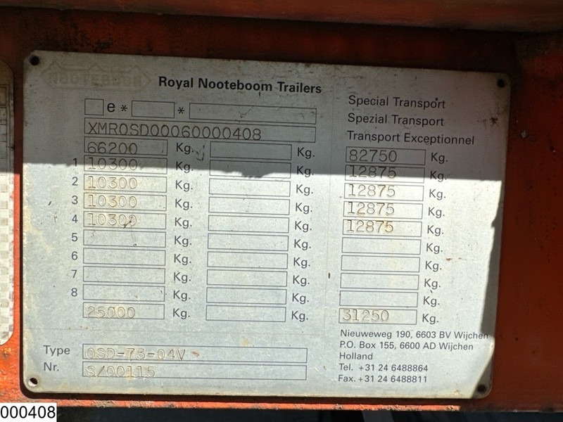 Nooteboom Lowbed 19.58 Meter, Extendable, Twistlocks, 82.750 KG - Låg lastare semitrailer: bild 5 Nooteboom Lowbed 19.58 Meter, Extendable, Twistlocks, 82.750 KG - Låg lastare semitrailer: bild 5
