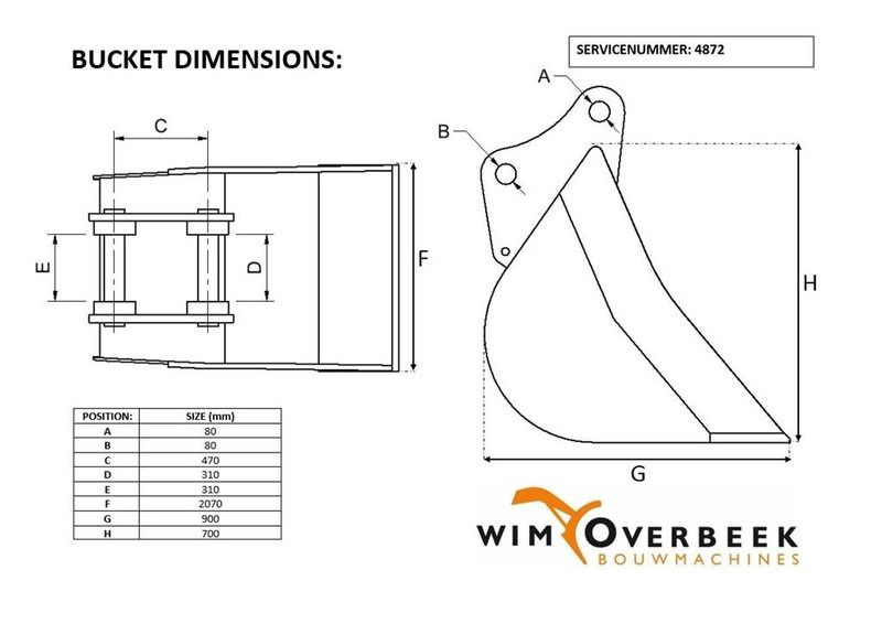 Liebherr 2,05 mtr - Bucket/Schaufel/Dichte bak - Skopa: bild 5 Liebherr 2,05 mtr - Bucket/Schaufel/Dichte bak - Skopa: bild 5