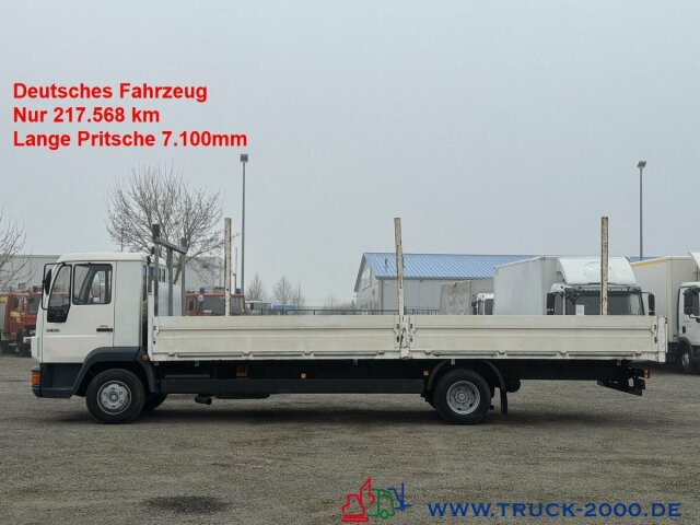 Transportbil med flak MAN 8.163 Lange Pritsche 7.10m 3 Sitzer Nur 217TKM: bild 1