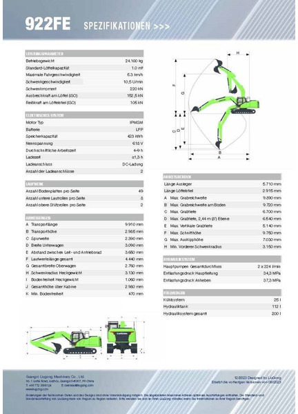LIUGONG 922 FE vollelektrisch, 24.100 kg - Bandgrävare: bild 2 LIUGONG 922 FE vollelektrisch, 24.100 kg - Bandgrävare: bild 2
