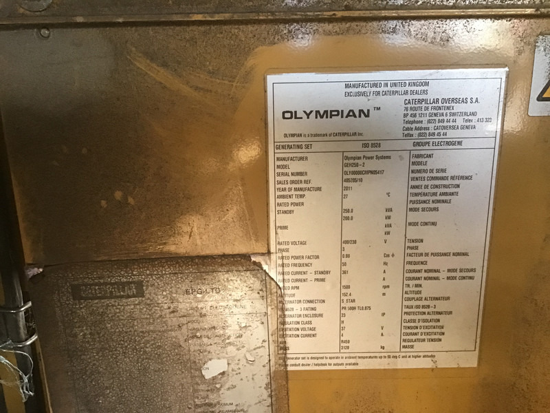 Perkins OLYMPIAN GEH250 GENERATOR 250KVA FOR PARTS - Elgenerator: bild 3 Perkins OLYMPIAN GEH250 GENERATOR 250KVA FOR PARTS - Elgenerator: bild 3