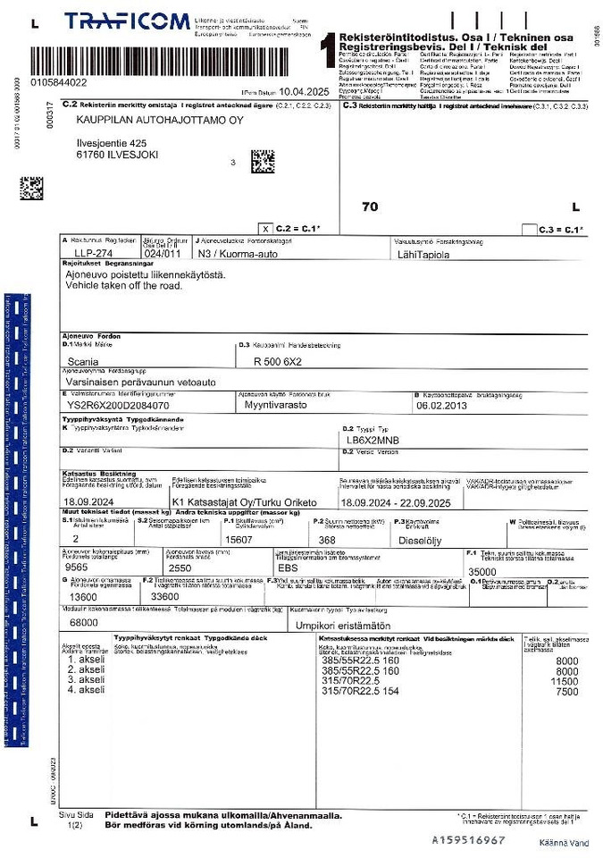 Leasa Scania R 500 8x2 4700 Scania R 500 8x2 4700: bild 17 Leasa Scania R 500 8x2 4700 Scania R 500 8x2 4700: bild 17