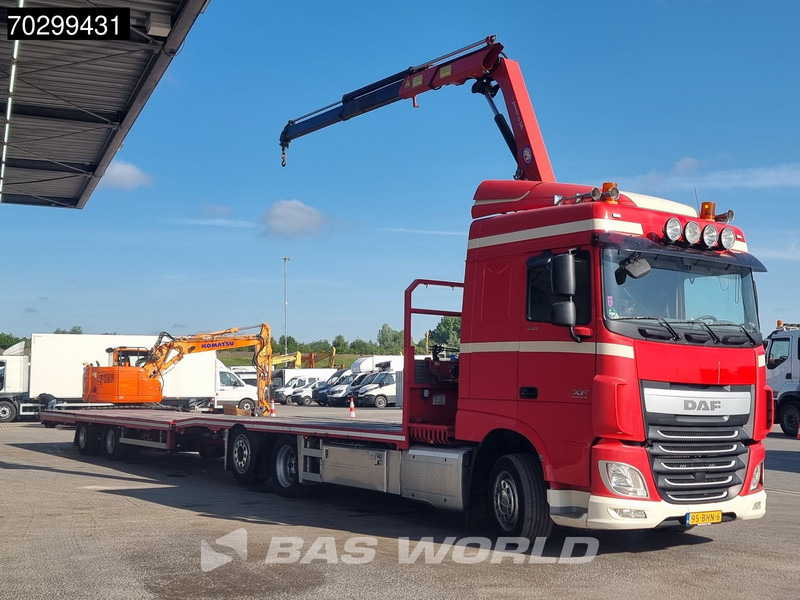 DAF XF 440 6X2 NL-combi Transporter HMF 900-K2 Kran Winch Lift-Lenkachse Euro 6 - Flakbil, Kranbil: bild 3 DAF XF 440 6X2 NL-combi Transporter HMF 900-K2 Kran Winch Lift-Lenkachse Euro 6 - Flakbil, Kranbil: bild 3