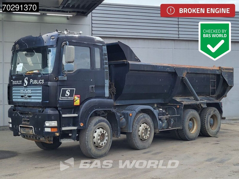MAN TGA 35.480 8X4 BROKEN ENGINE! 16m3 tipper Steel suspension Manual Retarder Euro 2 - Tippbil lastbil: bild 1 MAN TGA 35.480 8X4 BROKEN ENGINE! 16m3 tipper Steel suspension Manual Retarder Euro 2 - Tippbil lastbil: bild 1