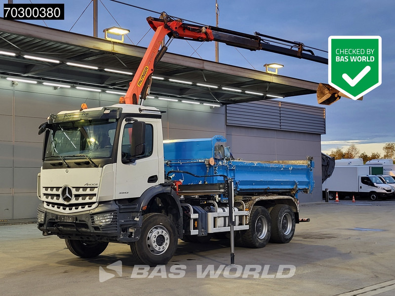 Mercedes-Benz Arocs 3343 6X4 Palfinger PK12.501 SLD Kran Crane 7m3 tipper Big-Axle Automatic Euro 6 - Tippbil lastbil, Kranbil: bild 1 Mercedes-Benz Arocs 3343 6X4 Palfinger PK12.501 SLD Kran Crane 7m3 tipper Big-Axle Automatic Euro 6 - Tippbil lastbil, Kranbil: bild 1