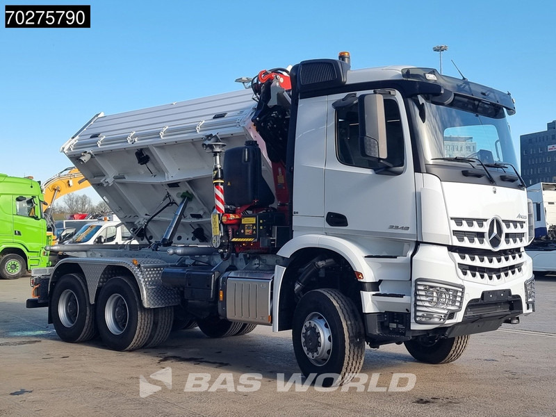 Ny Tippbil lastbil, Kranbil Mercedes-Benz Arocs 3348 6X6 Full Steel Retarder Fassi 25T/M Crane Kran Euro 6: bild 18