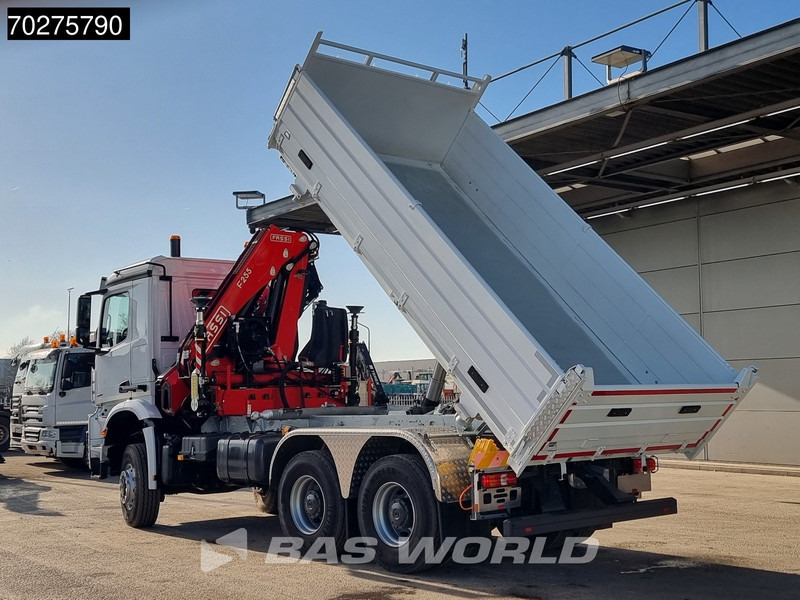 Ny Tippbil lastbil, Kranbil Mercedes-Benz Arocs 3348 6X6 Full Steel Retarder Fassi 25T/M Crane Kran Euro 6: bild 13