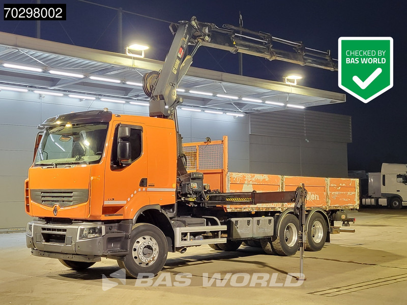Renault Premium 430 Lander 6X4 211 EP-4 HIDUO Kran Crane Automatic Airco Euro 5 - Flakbil, Kranbil: bild 1 Renault Premium 430 Lander 6X4 211 EP-4 HIDUO Kran Crane Automatic Airco Euro 5 - Flakbil, Kranbil: bild 1